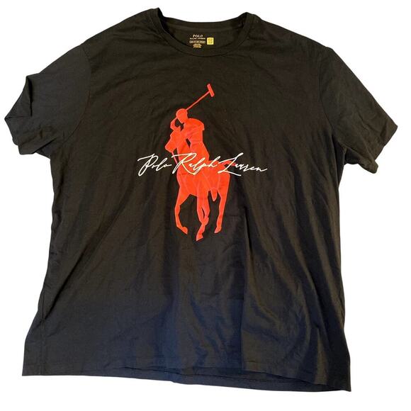 Polo Ralph Lauren Men’s 4x Big Pony Graphic T-Shirt Black Logo Tee Preppy - Picture 1 of 8